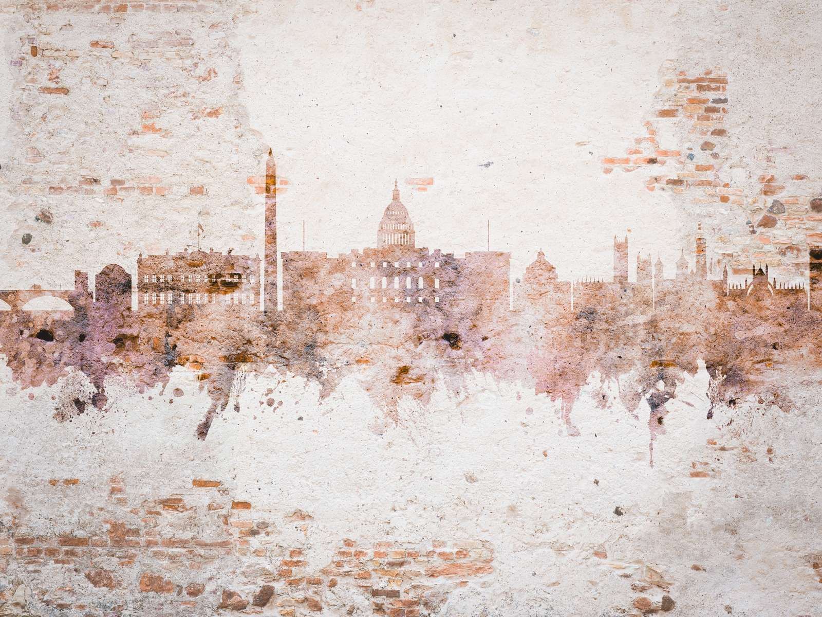 Watercolor skyline, Washington