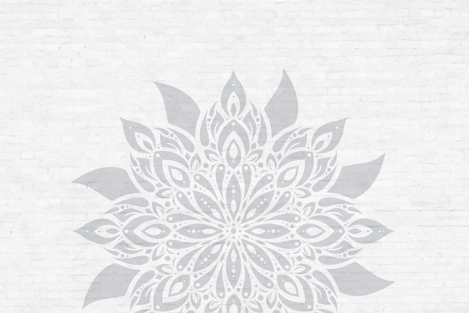 Light gray Mandala On Brick