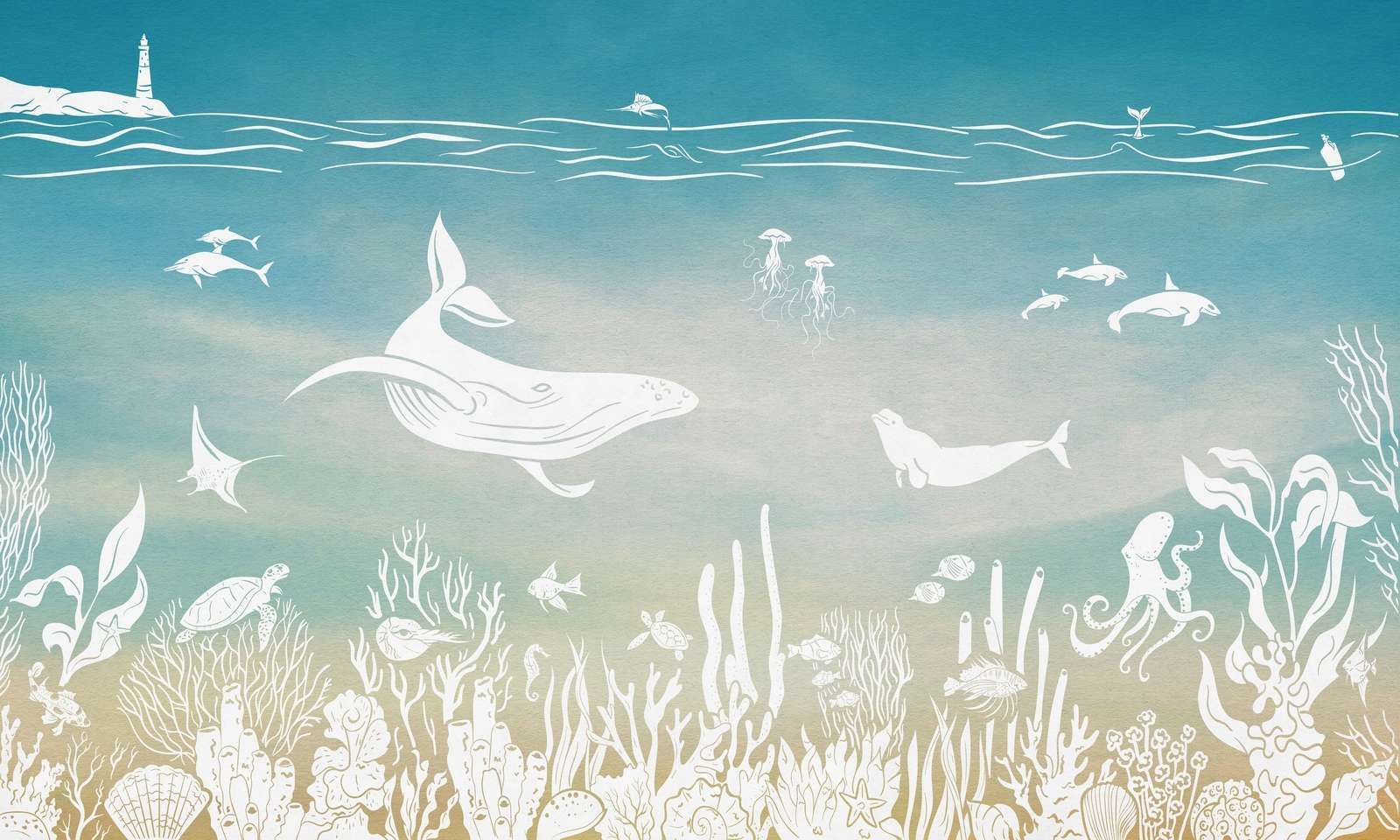 Monochrome Sea - Blue Aqua