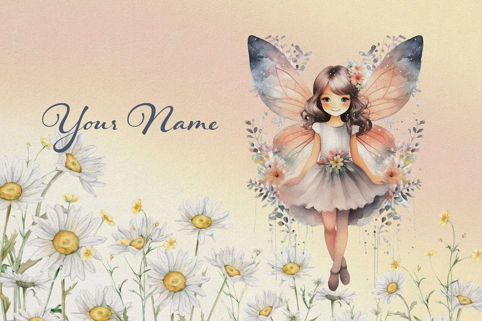 Flower fairy in daisy field