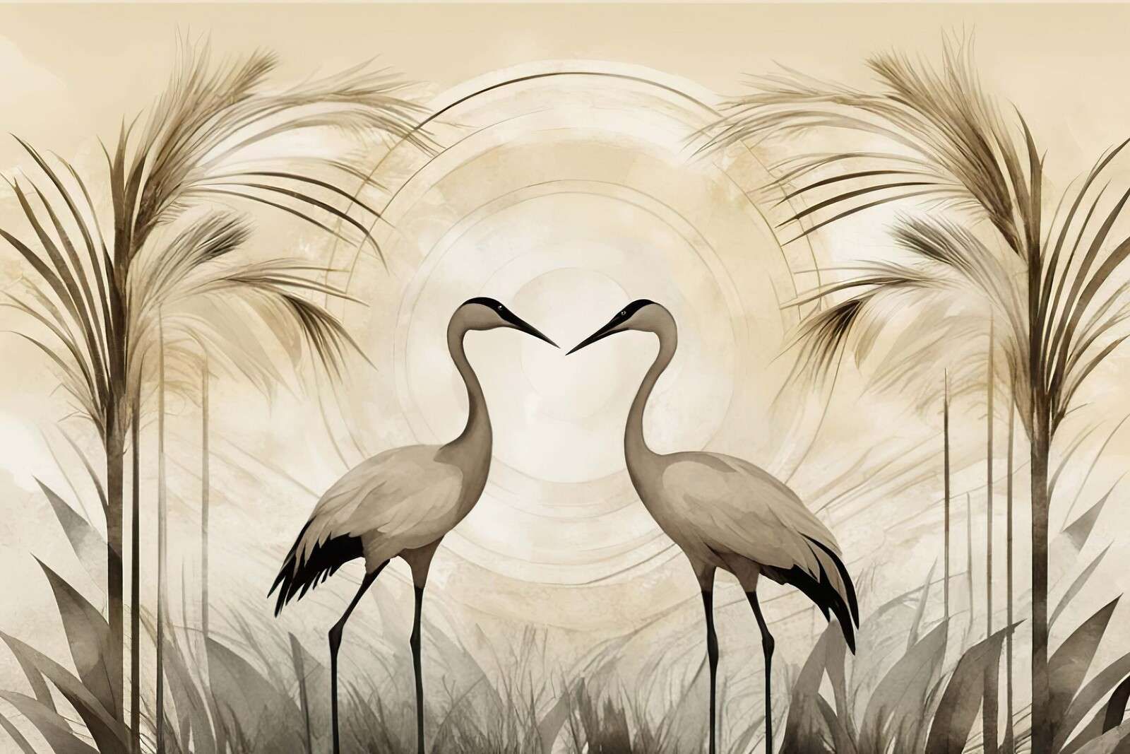 Cranes at Sunset Taupe