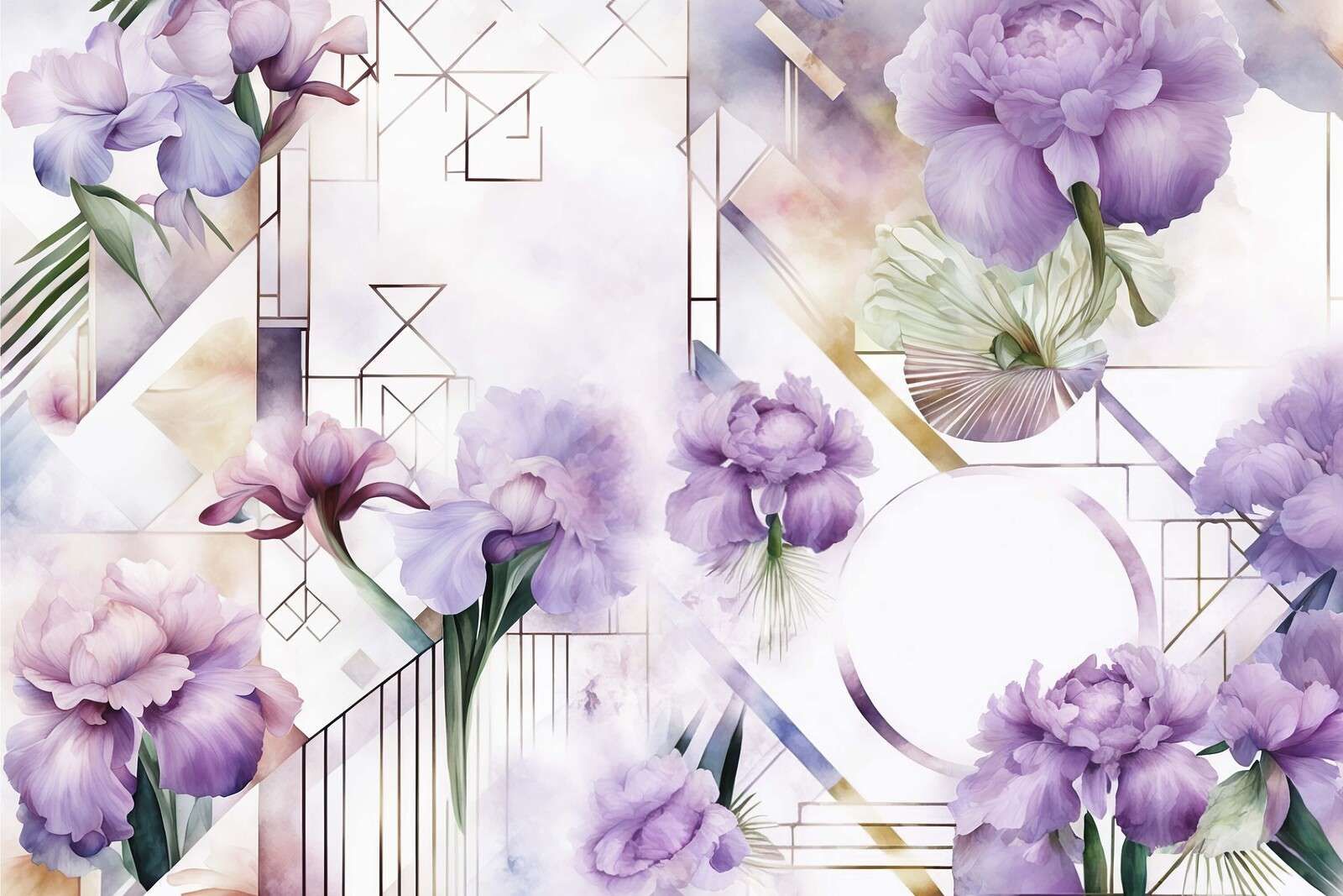 Watercolor Geometry Purple