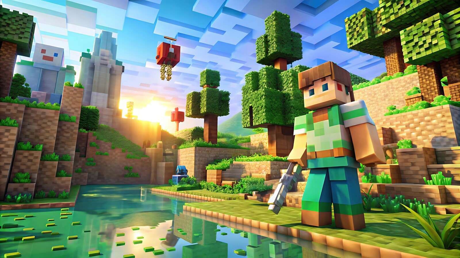 Sunset in block valley