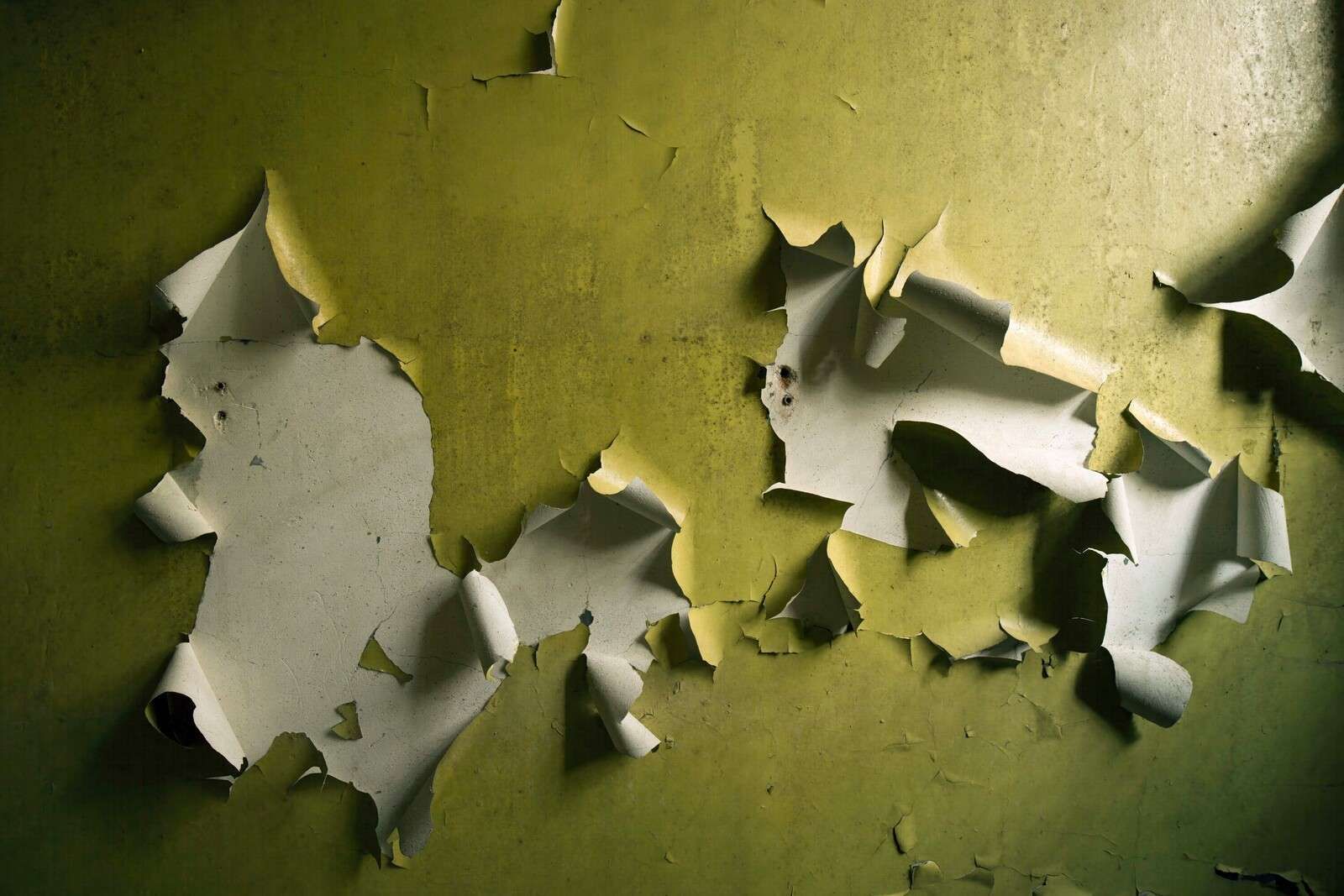 Laddering Paint on Green Wall