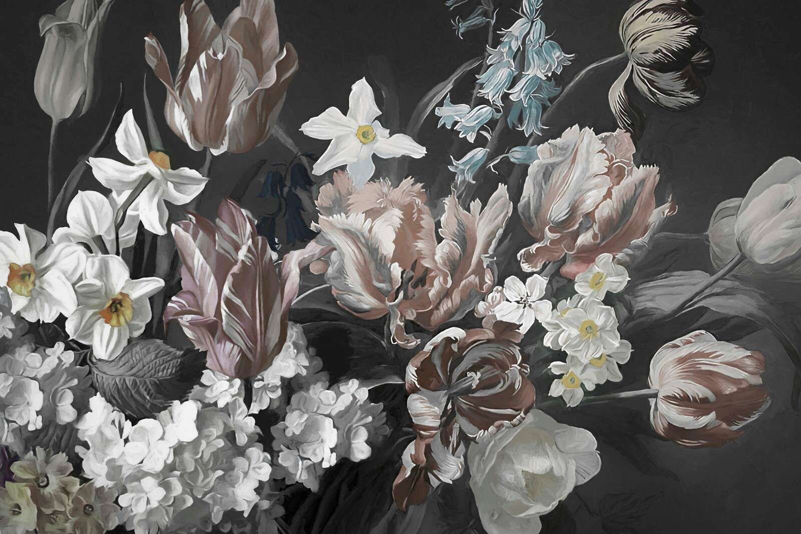 Bouquet with orange peonies