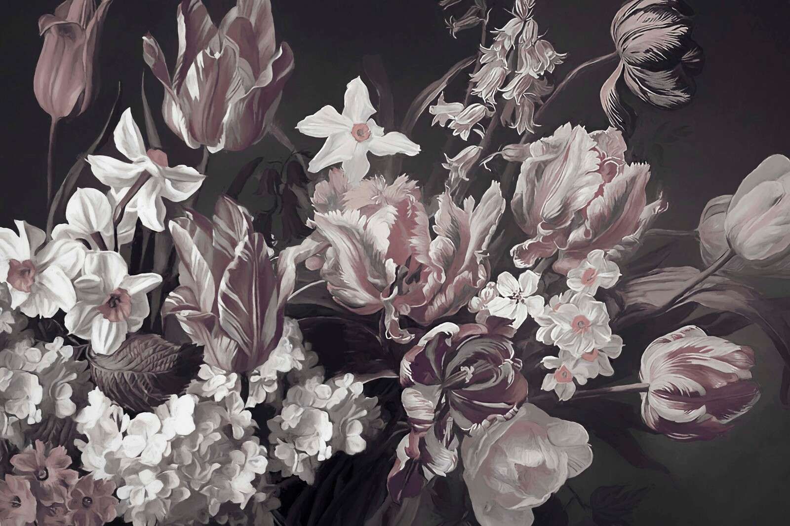 Bouquet with pink peonies