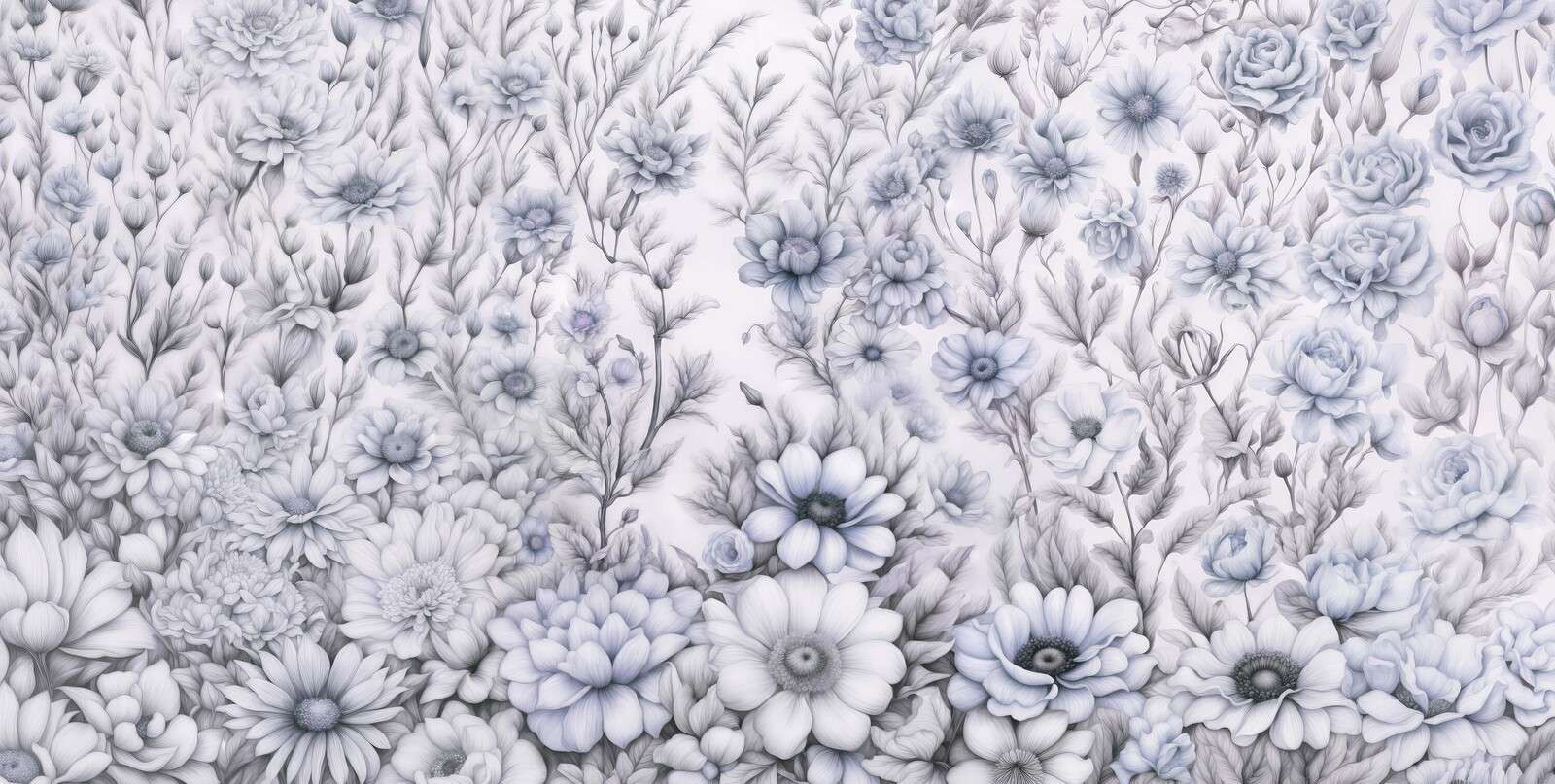 Floral romantic wall - purple