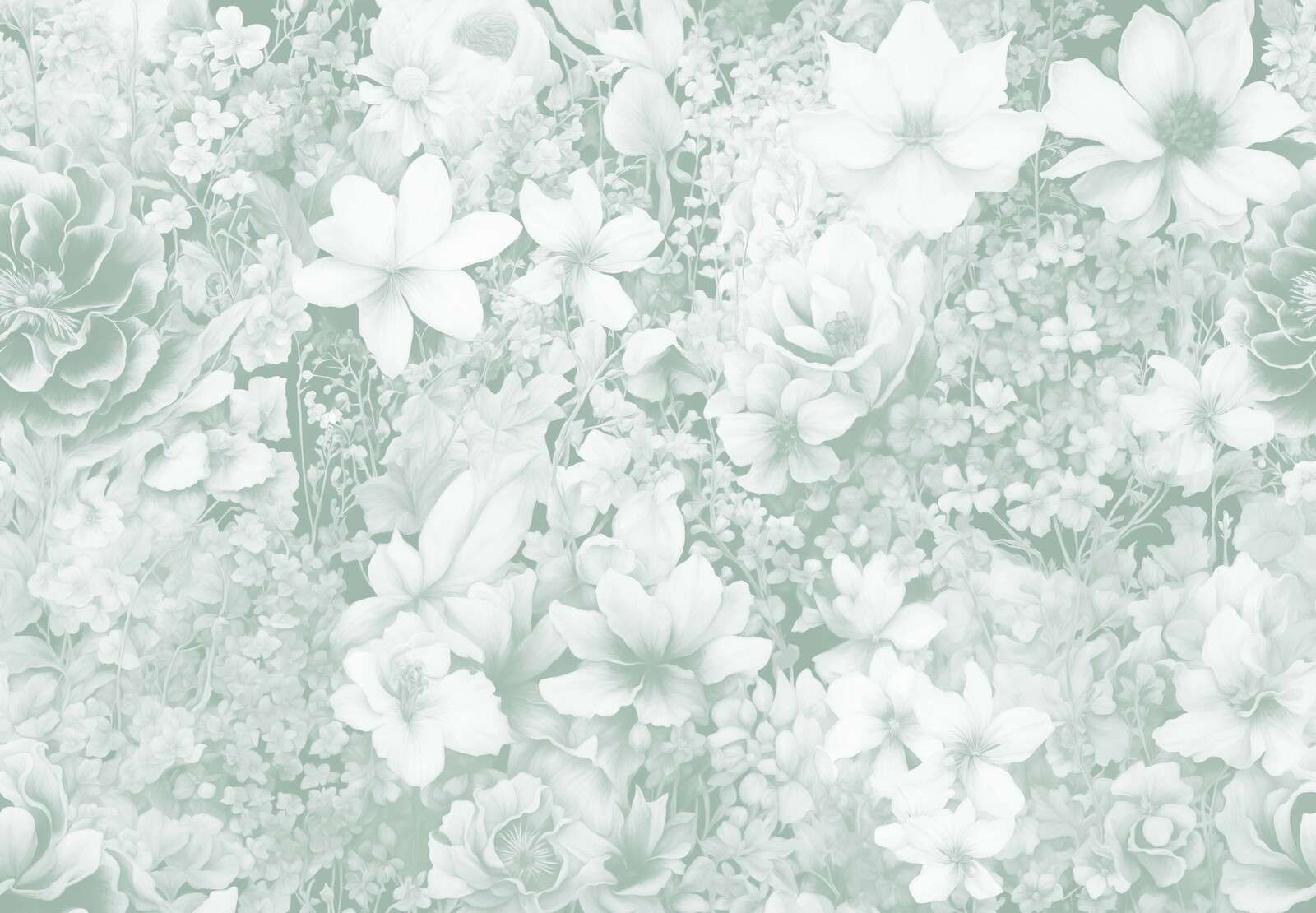 Flower festival seamless - pale blue