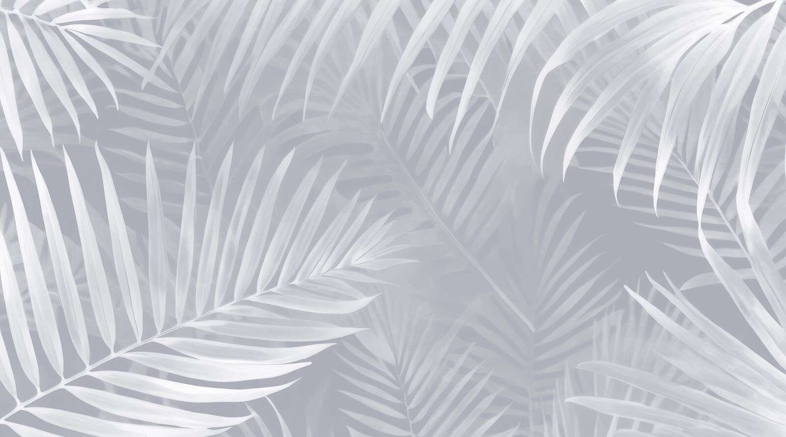 Foggy palm leaves - blue