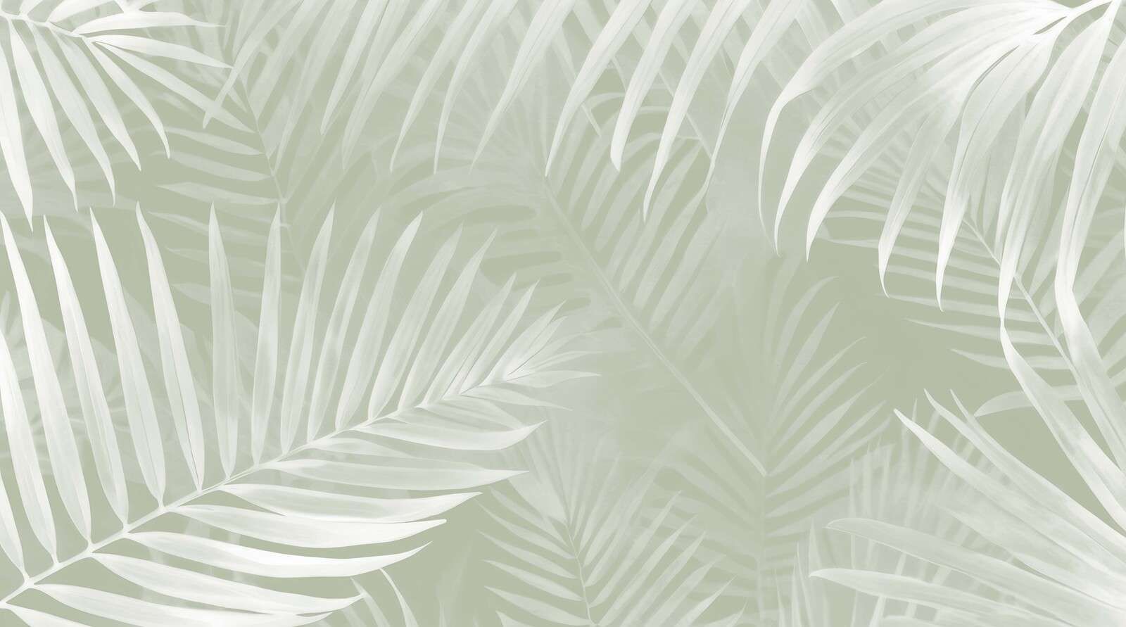 Foggy palm leaves - green