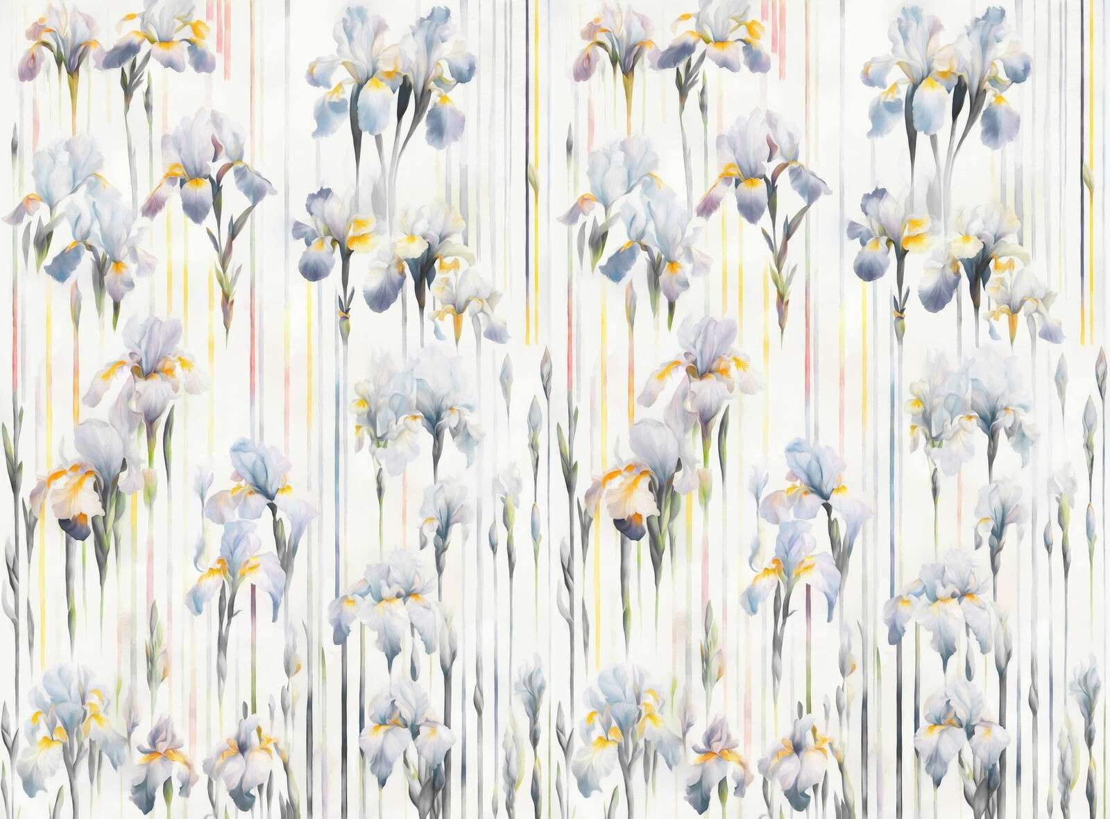 Irises and Stripes Seamless Blue