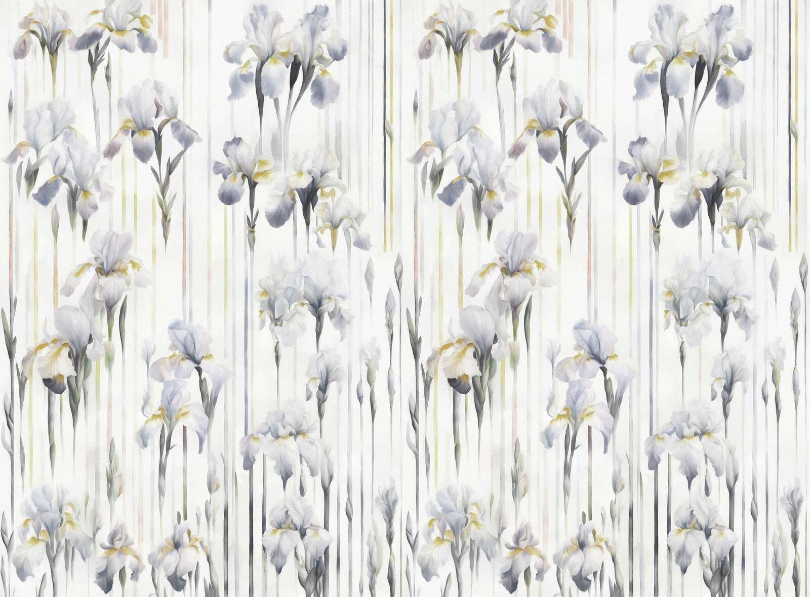 Irises and Stripes Seamless Gray