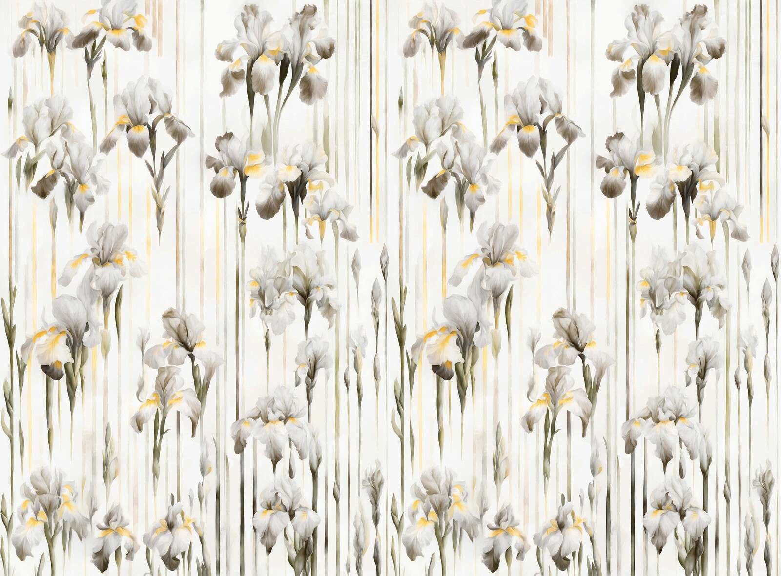 Irises and Stripes Seamless Sepia