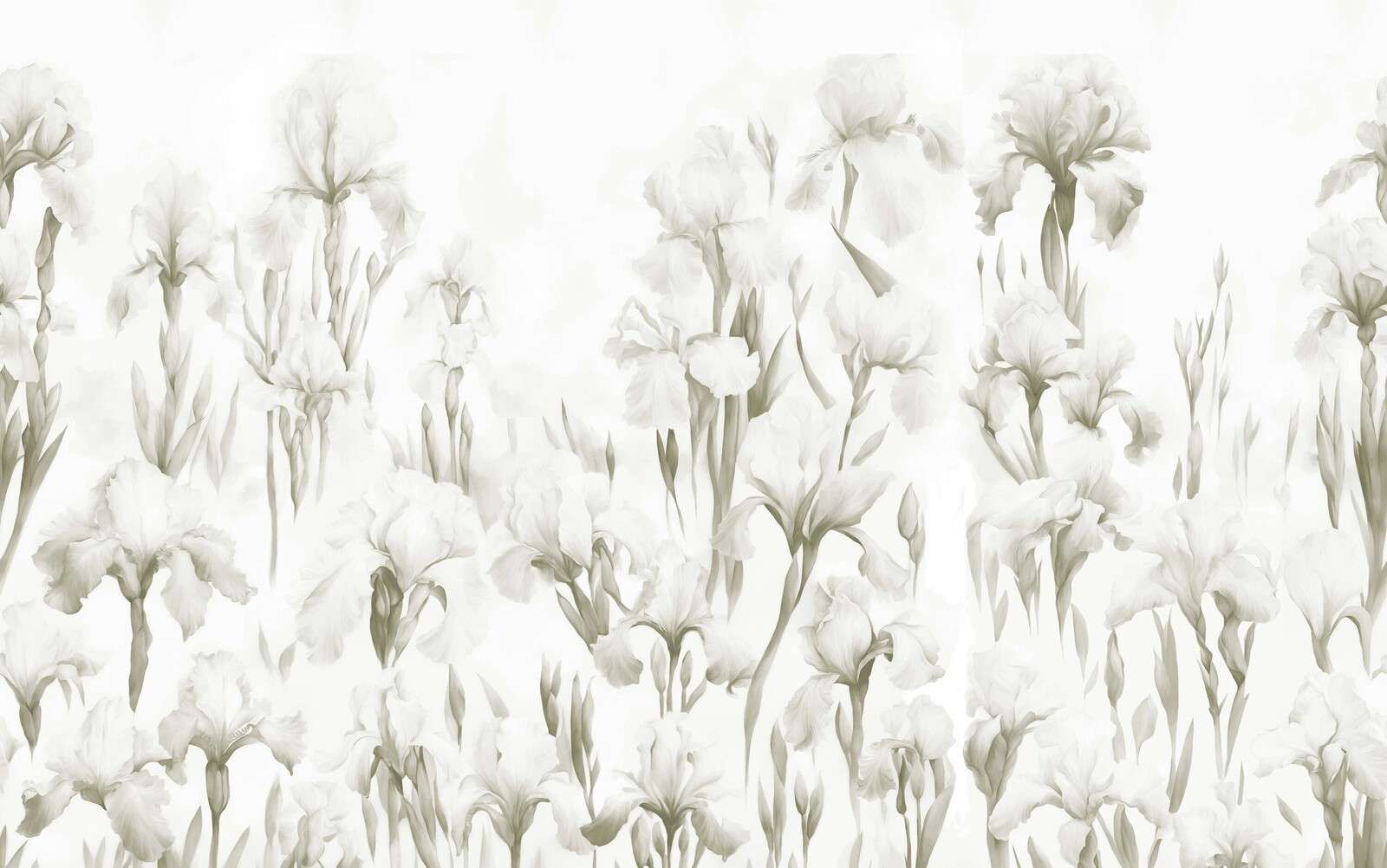 Irises dance in seamless light sepia.