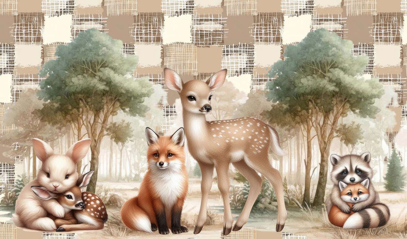 Wild animals in warm tones