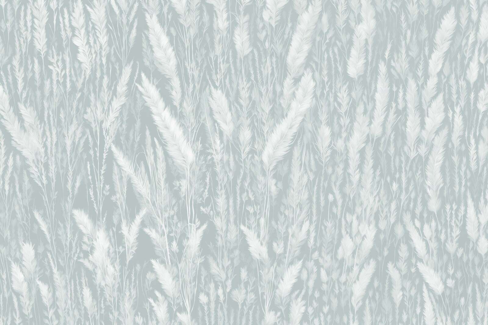 Wall of field grasses - mint green