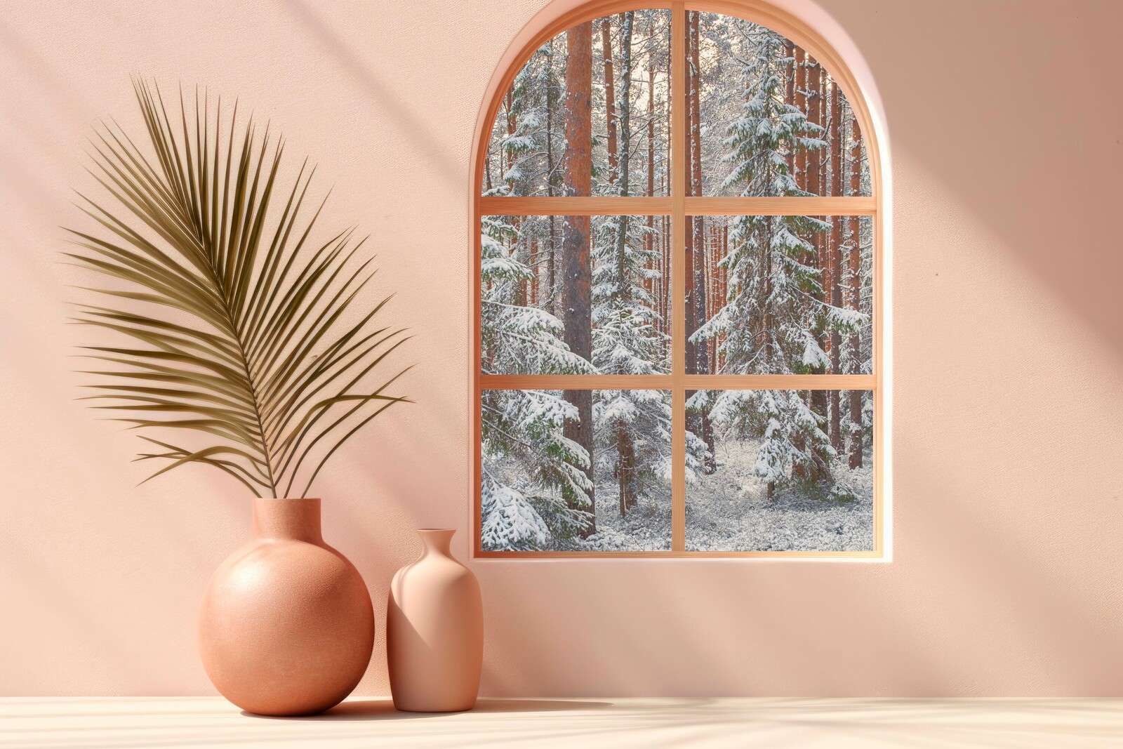 Snow silence in the pine forest