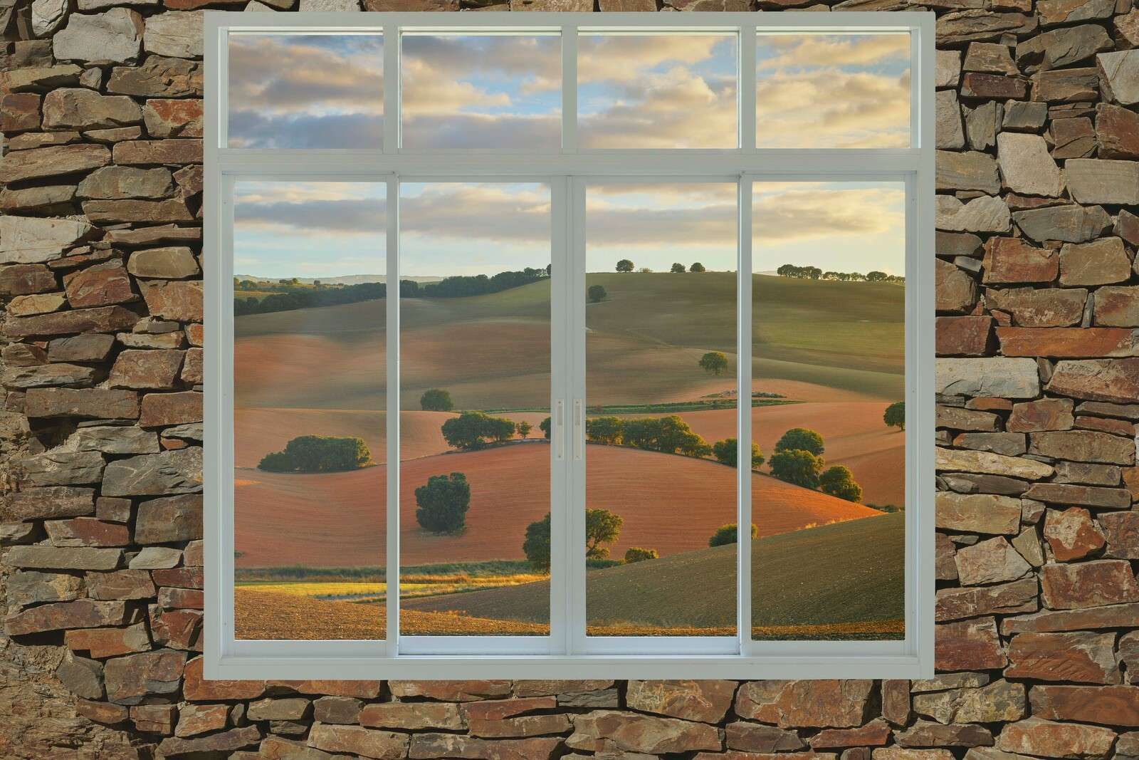 Glowing hills in evening light