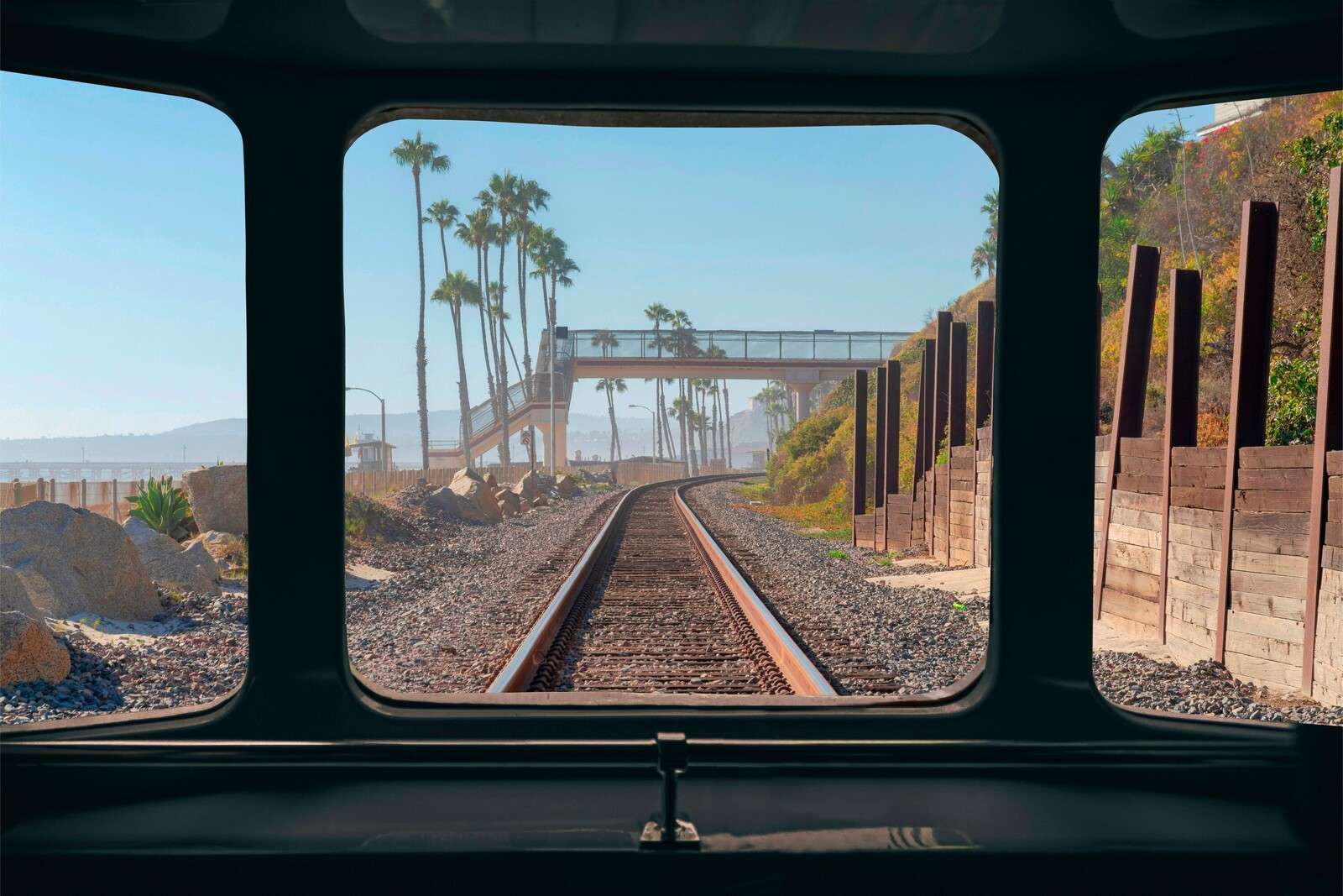 Railway line along the palm coast