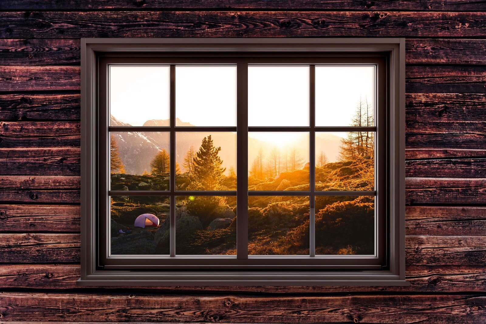 Sunrise in mountain valley