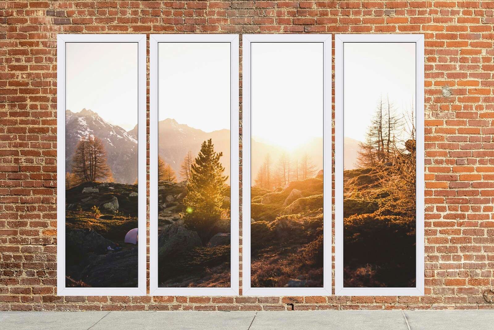 Sunrise in alpine landscape