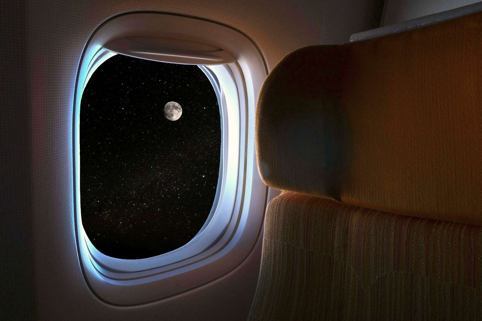 Night flight under the starry sky