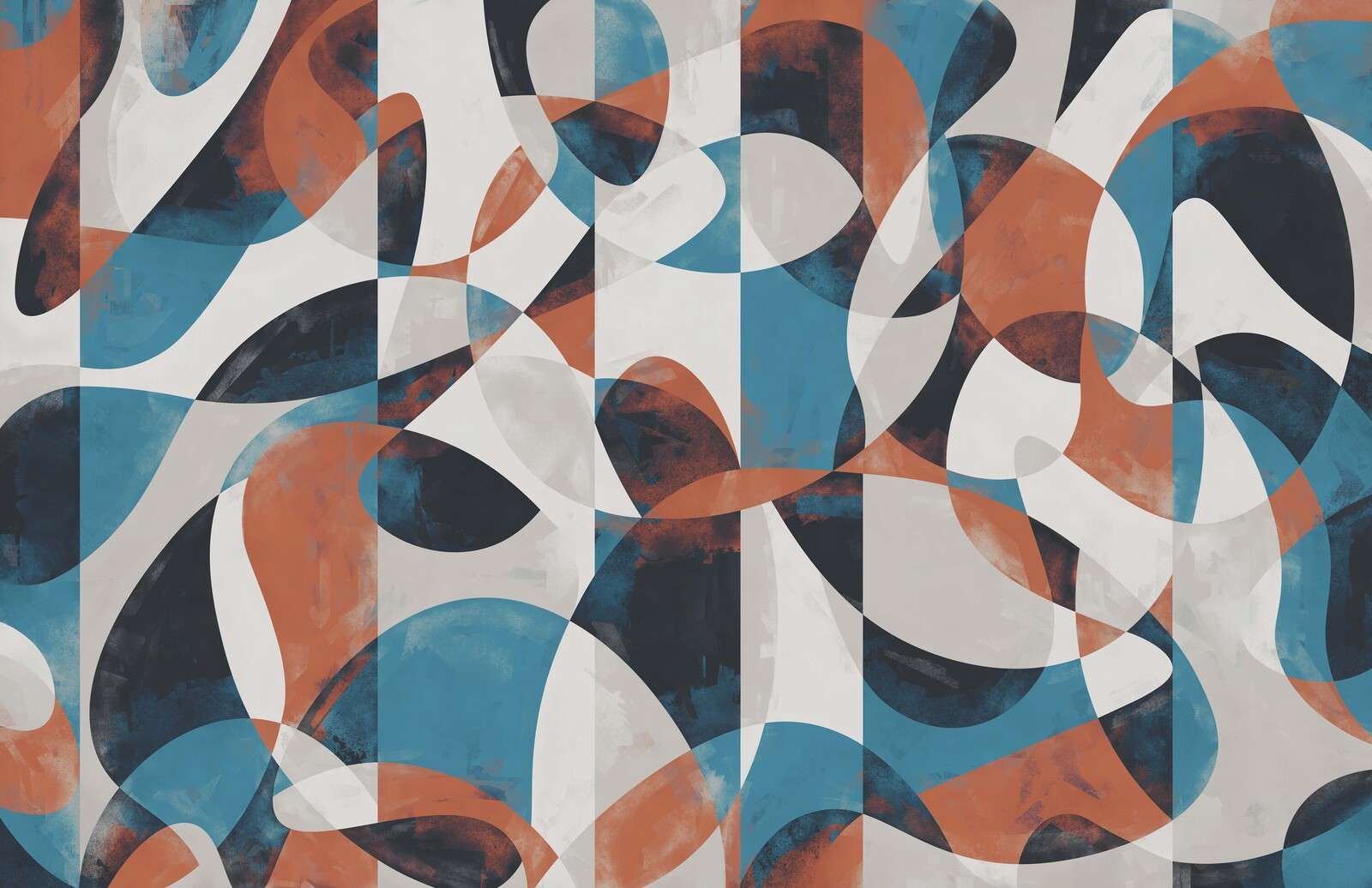 Flowing shapes in coral blue