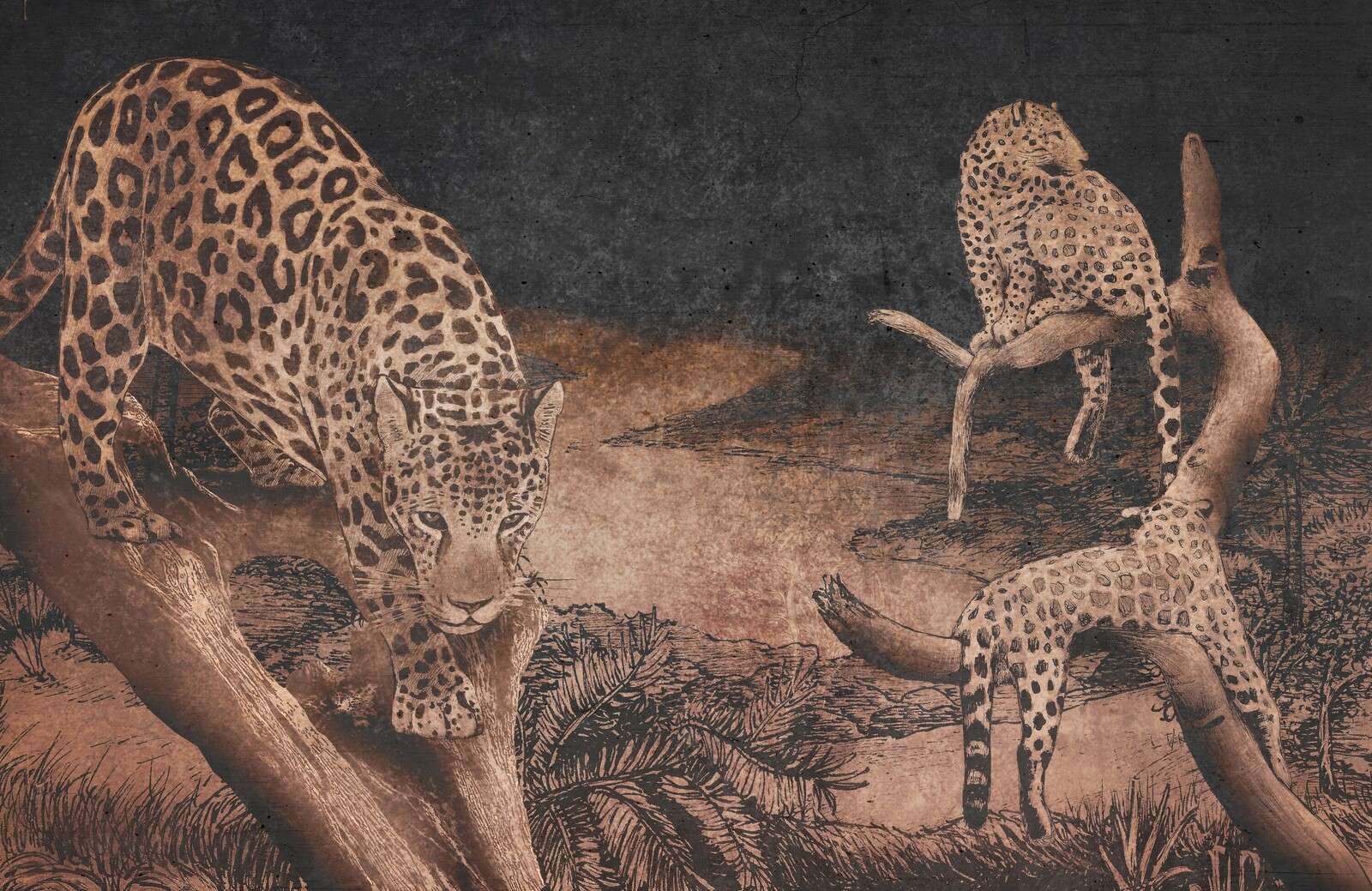 Leopards in Twilight Forest