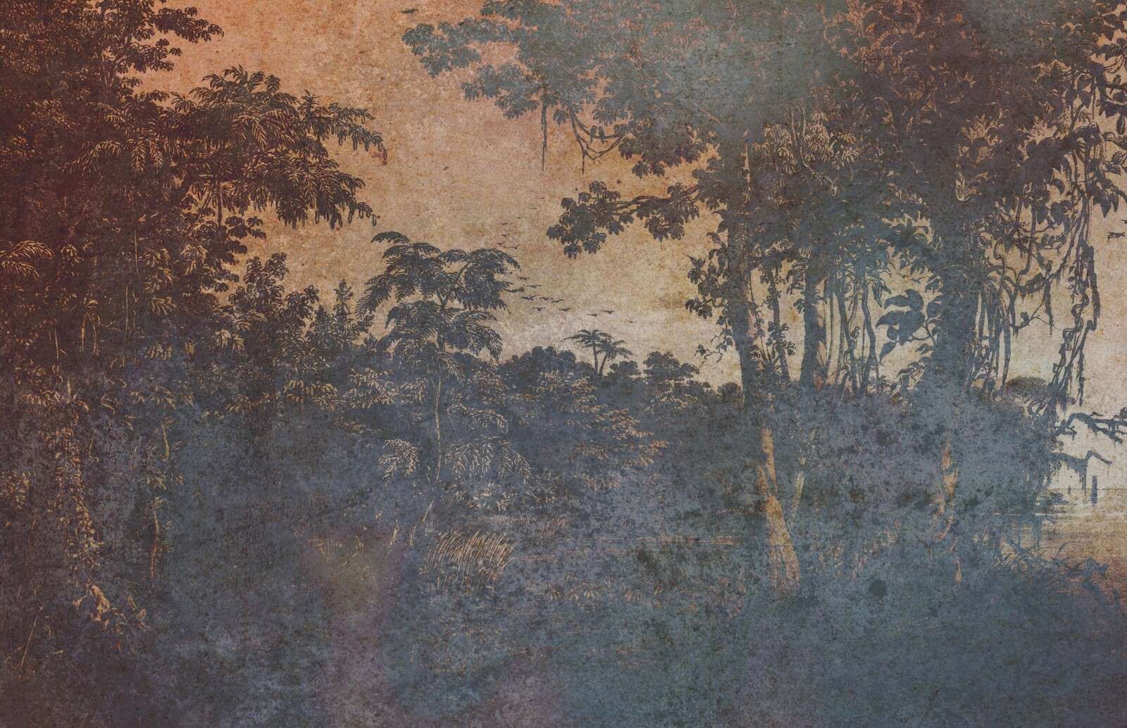 Weathered jungle in twilight