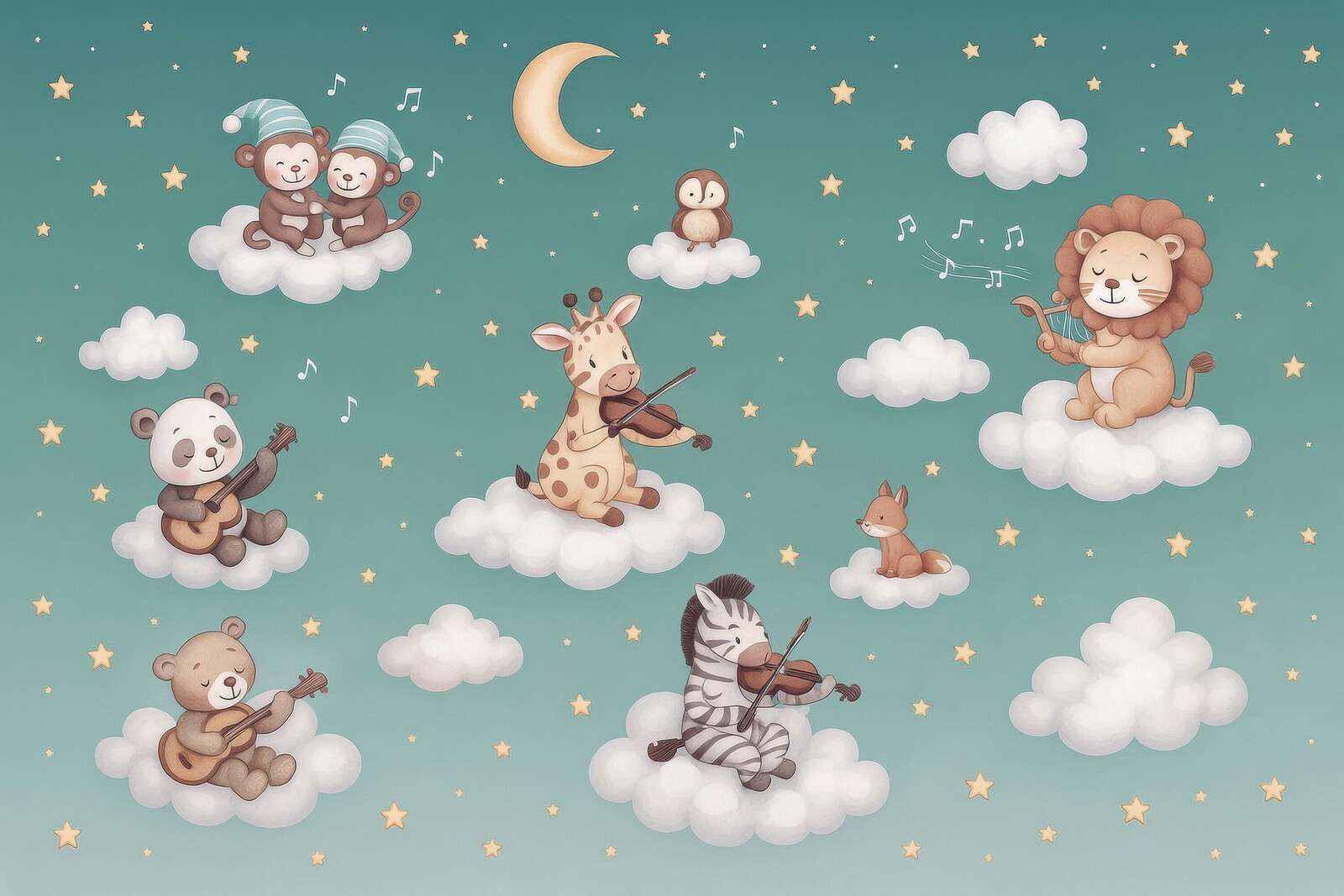 Animal concert in the clouds - petrol