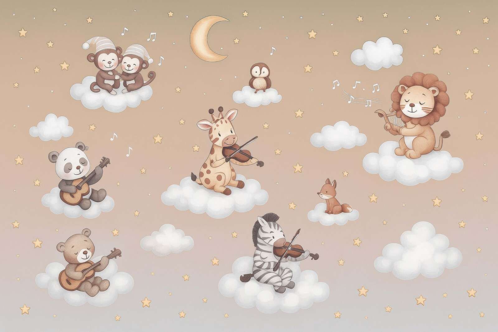 Animal concert in the clouds - sand