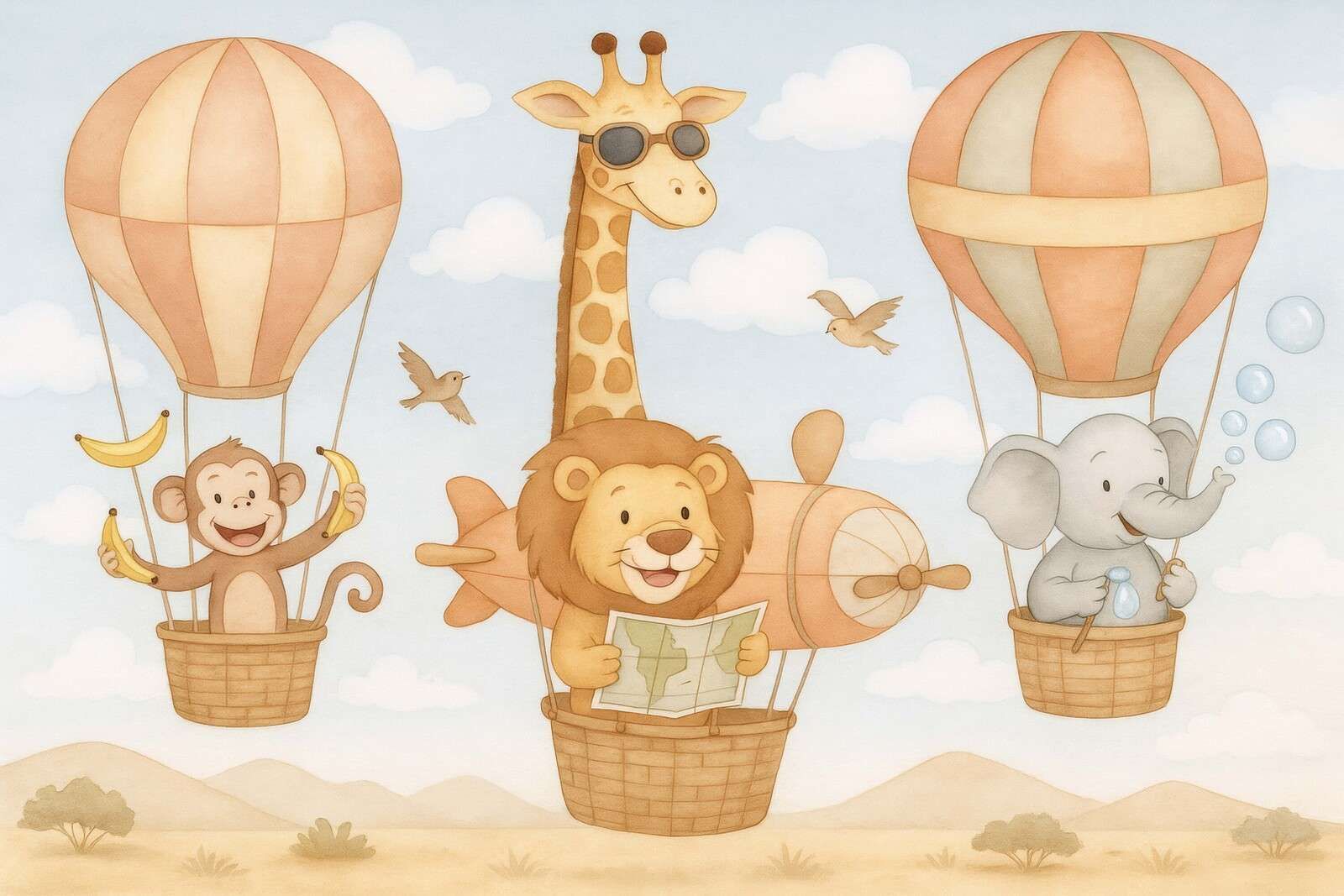 Air Adventure with Happy Animals