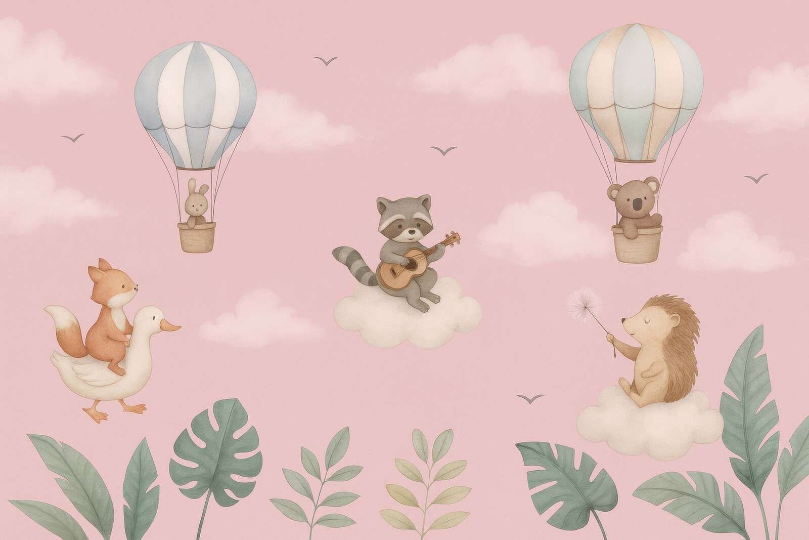 Airplay in pink cloudy sky