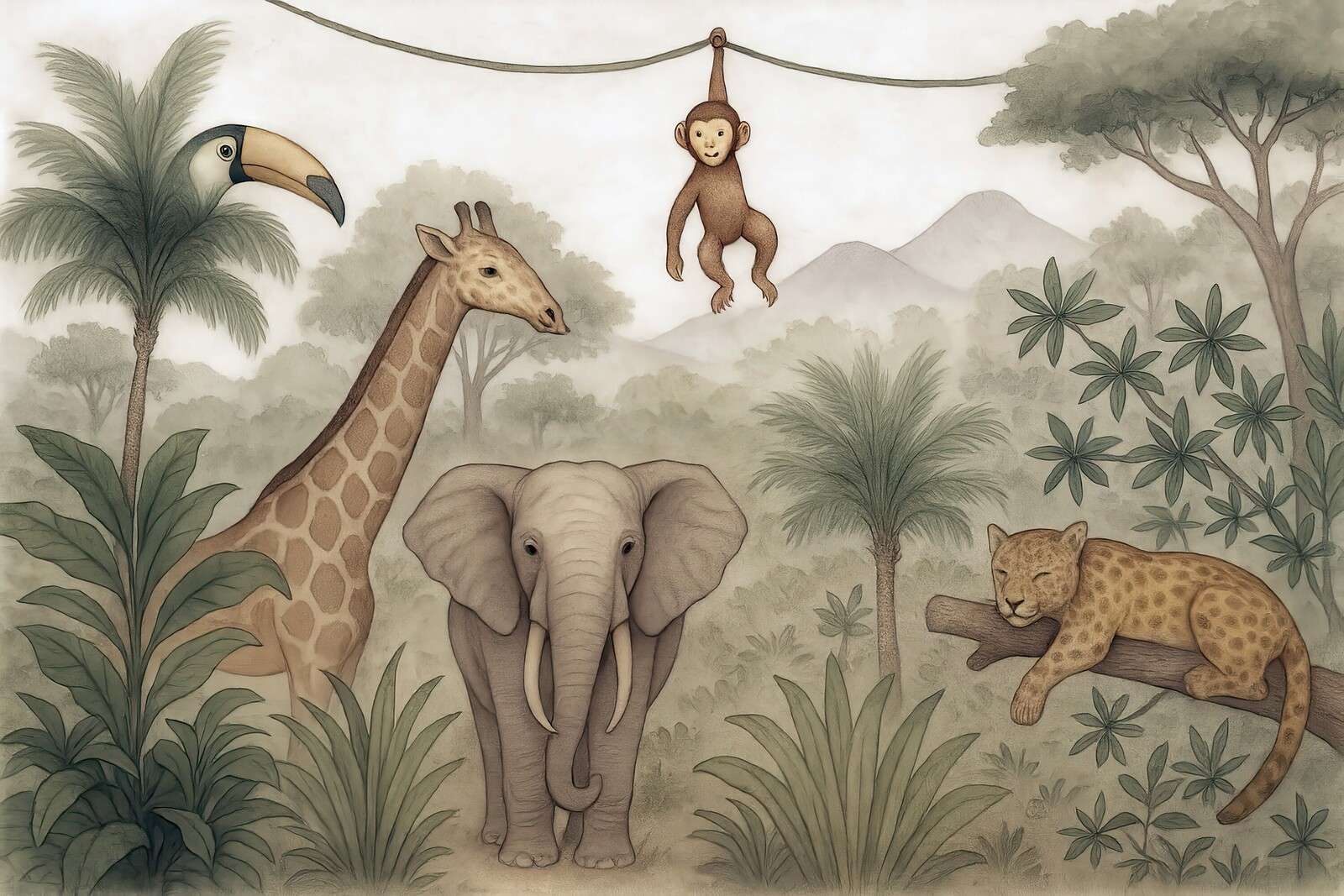 Jungle friends in color