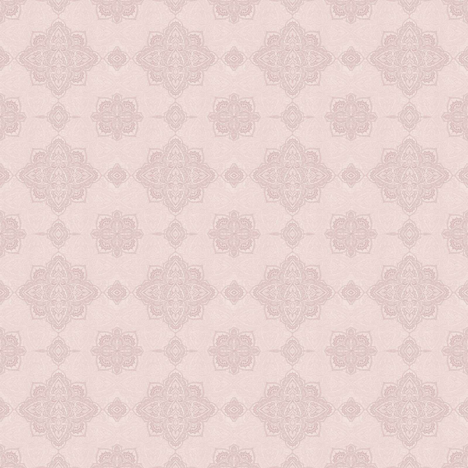 Soft pink oriental medallion pattern
