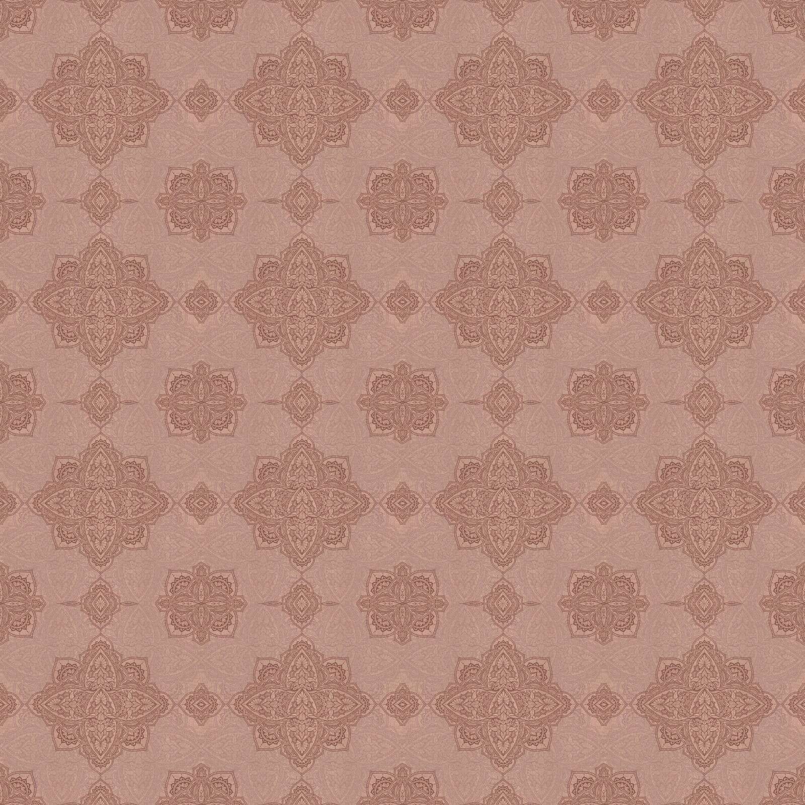 Old pink oriental medallion pattern