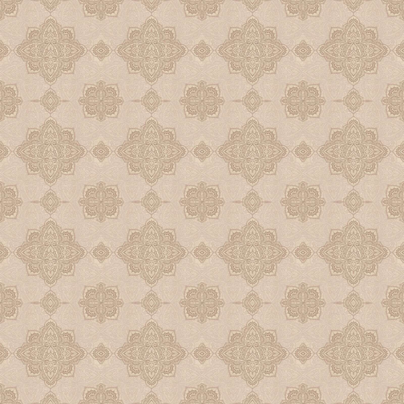 Beige oriental medallion pattern
