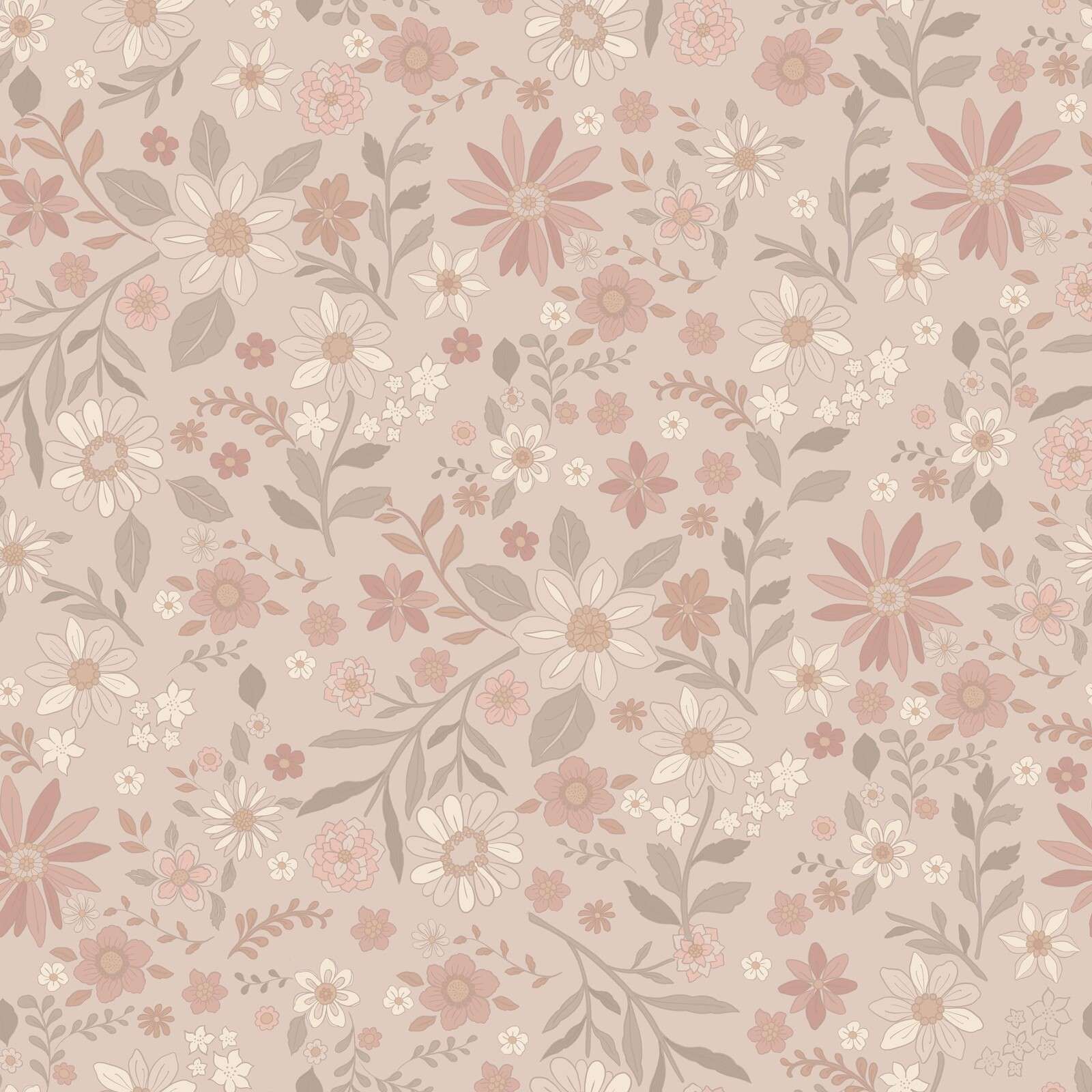 Soft flower meadow in powder tones