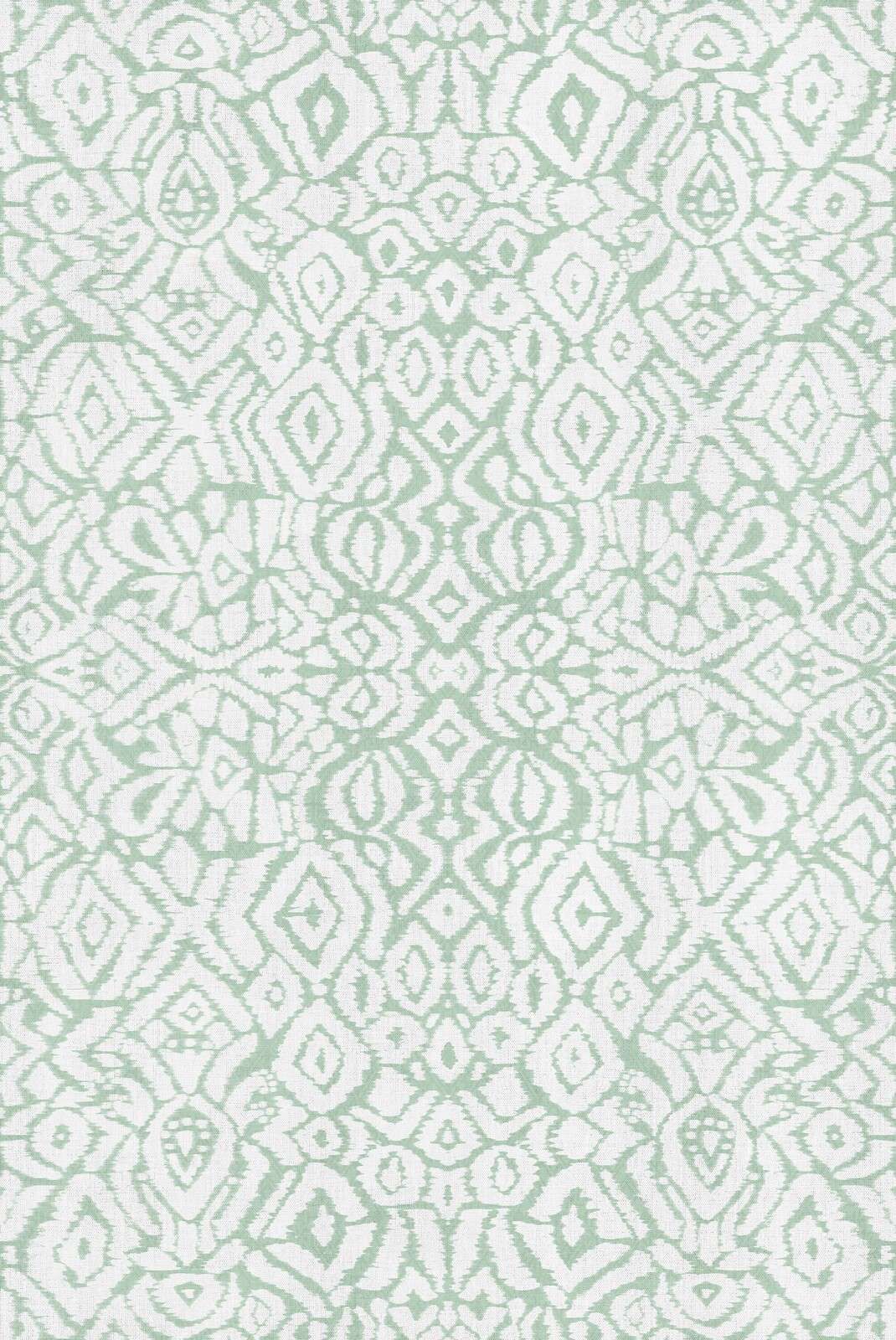 Mint green ikat pattern with ornaments