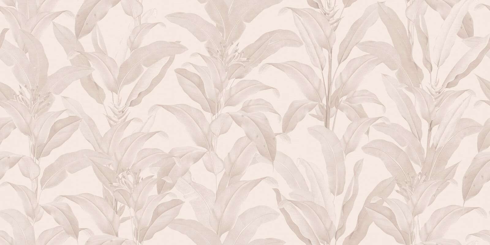 powder beige tropical leaves