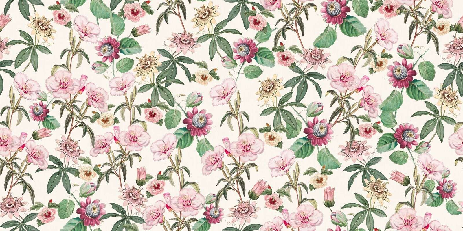 Romantic passion flowers in cream