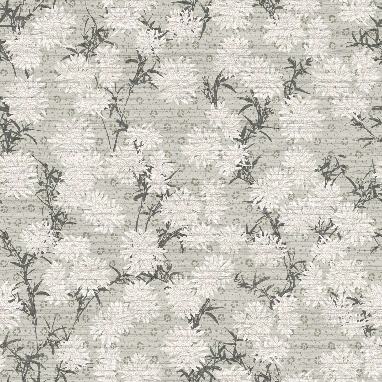 White chrysanthemums in sage green