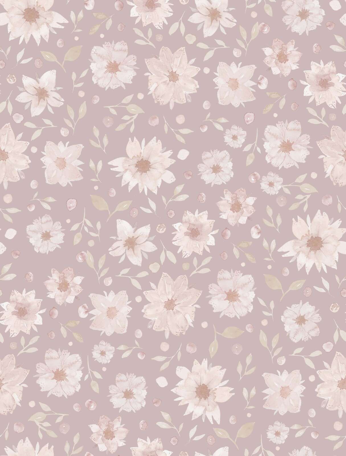 Soft watercolor flowers in mauve