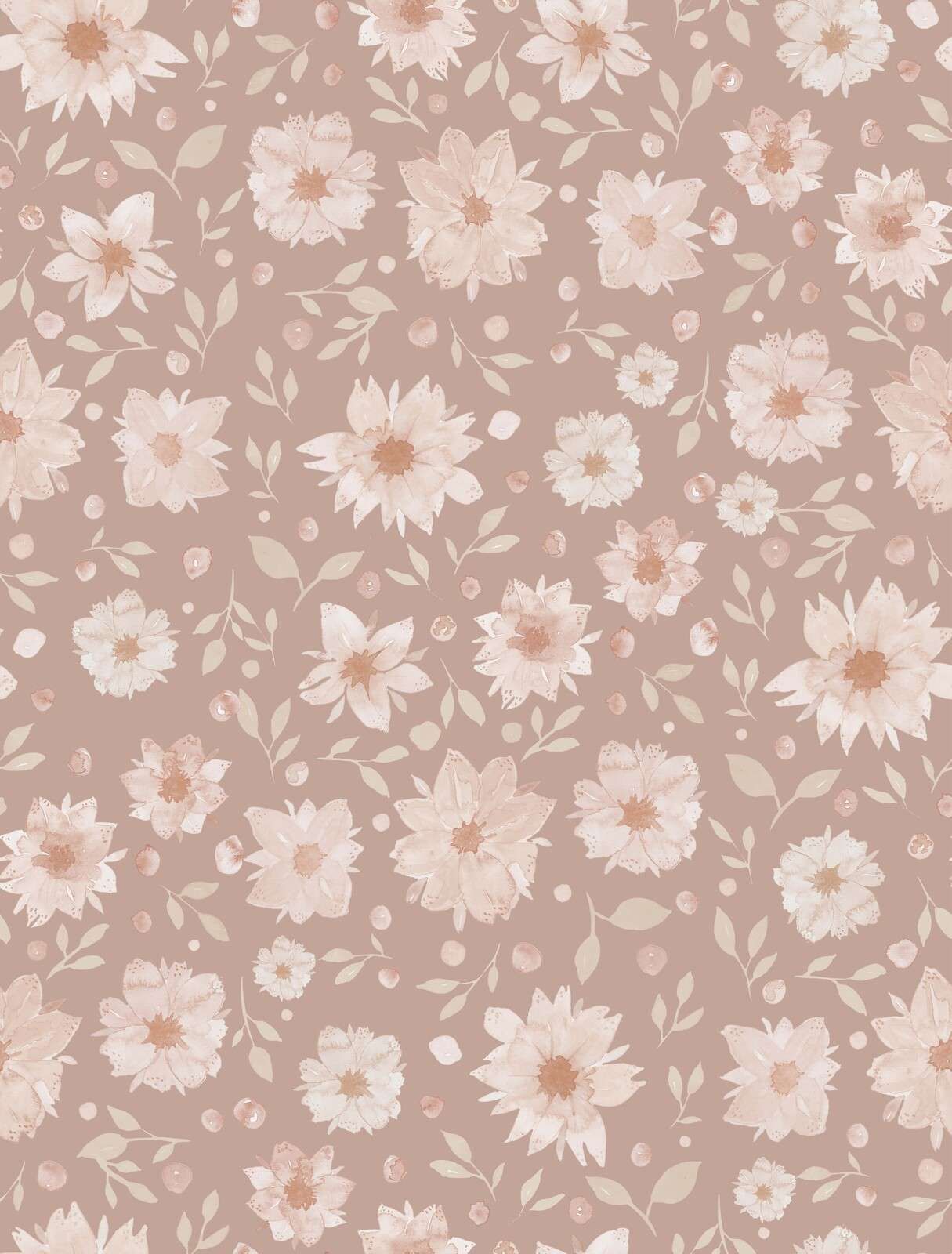 Soft watercolor flowers in blush beige