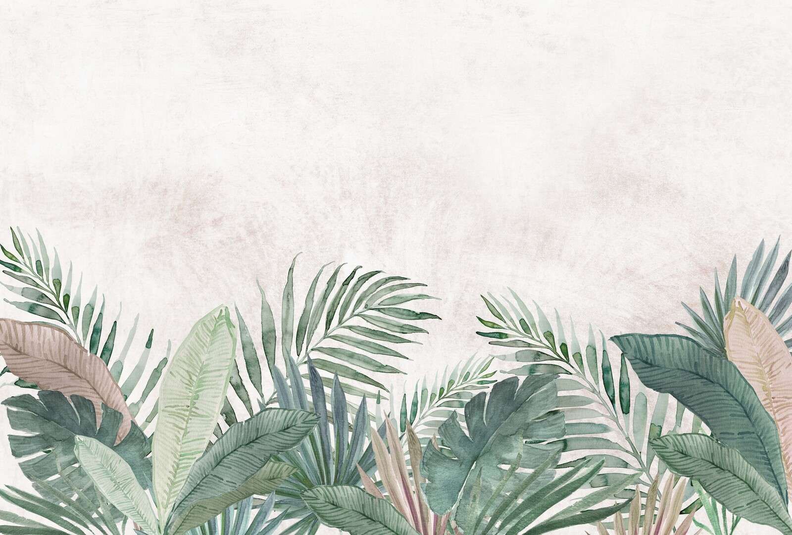 Tropical foliage in watercolor
