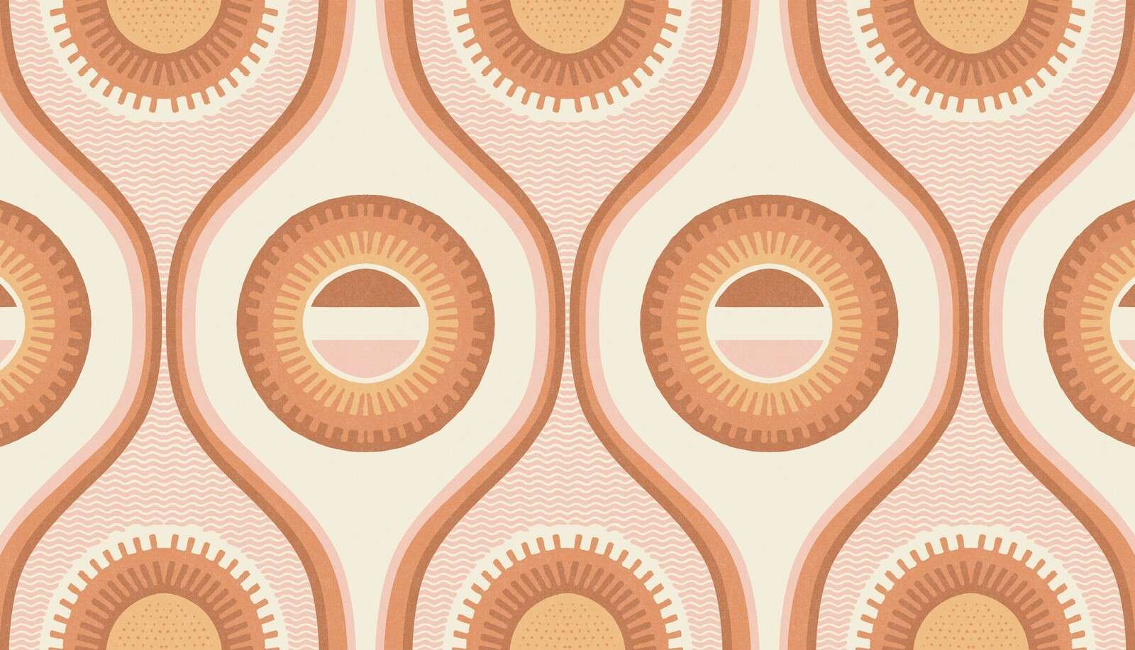 Retro sunbeams in warm shades