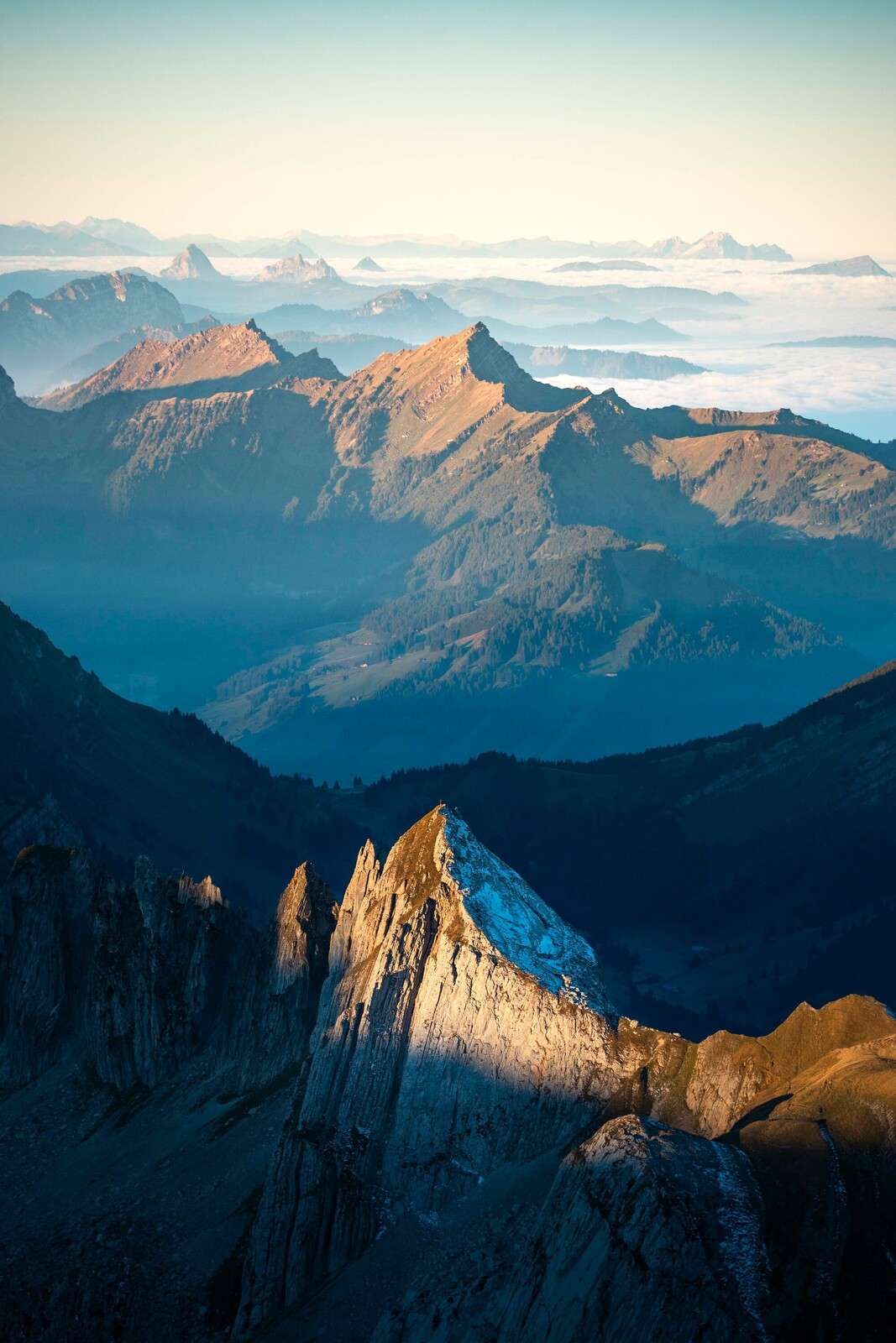 Morning light on rocky mountain