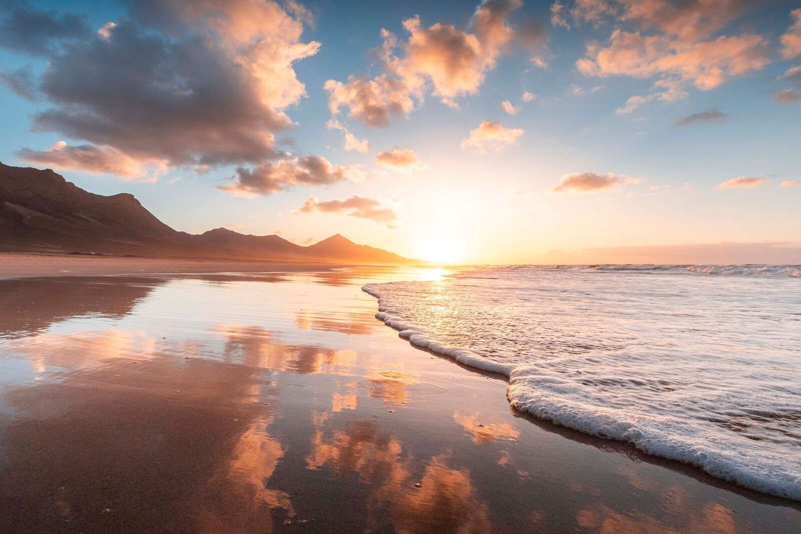 Golden sunset on a quiet coast