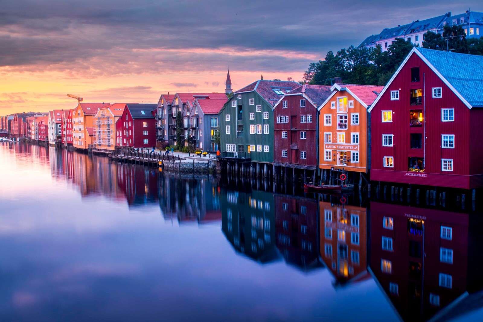 Evening Light on Colored Facades