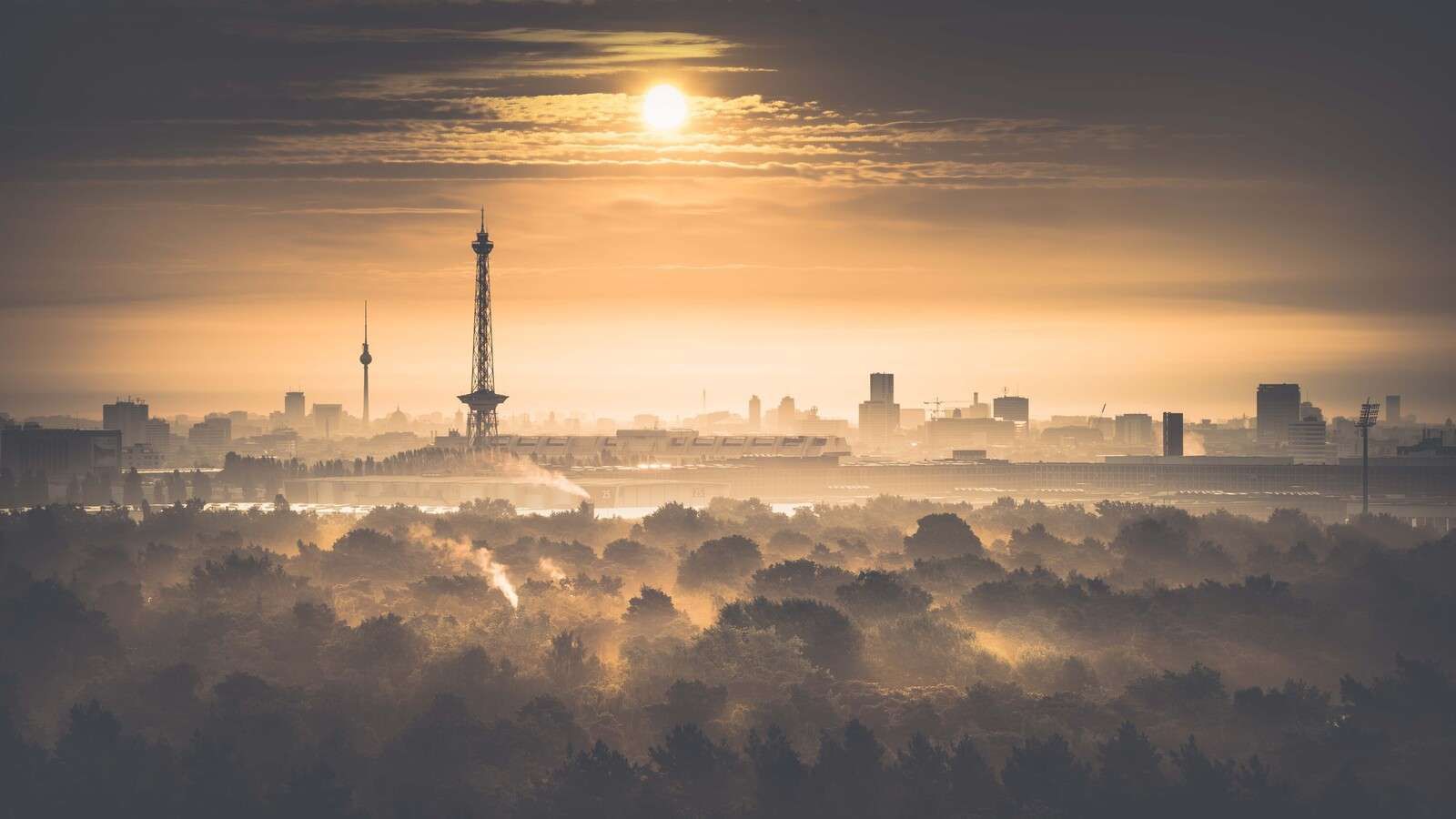 Foggy Sunrise Over Berlin